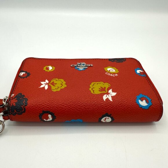 EUC Coach Wild Prairie Print Coated Canvas Double Zip Wallet/Wristlet #F53966 - Picture 3 of 13